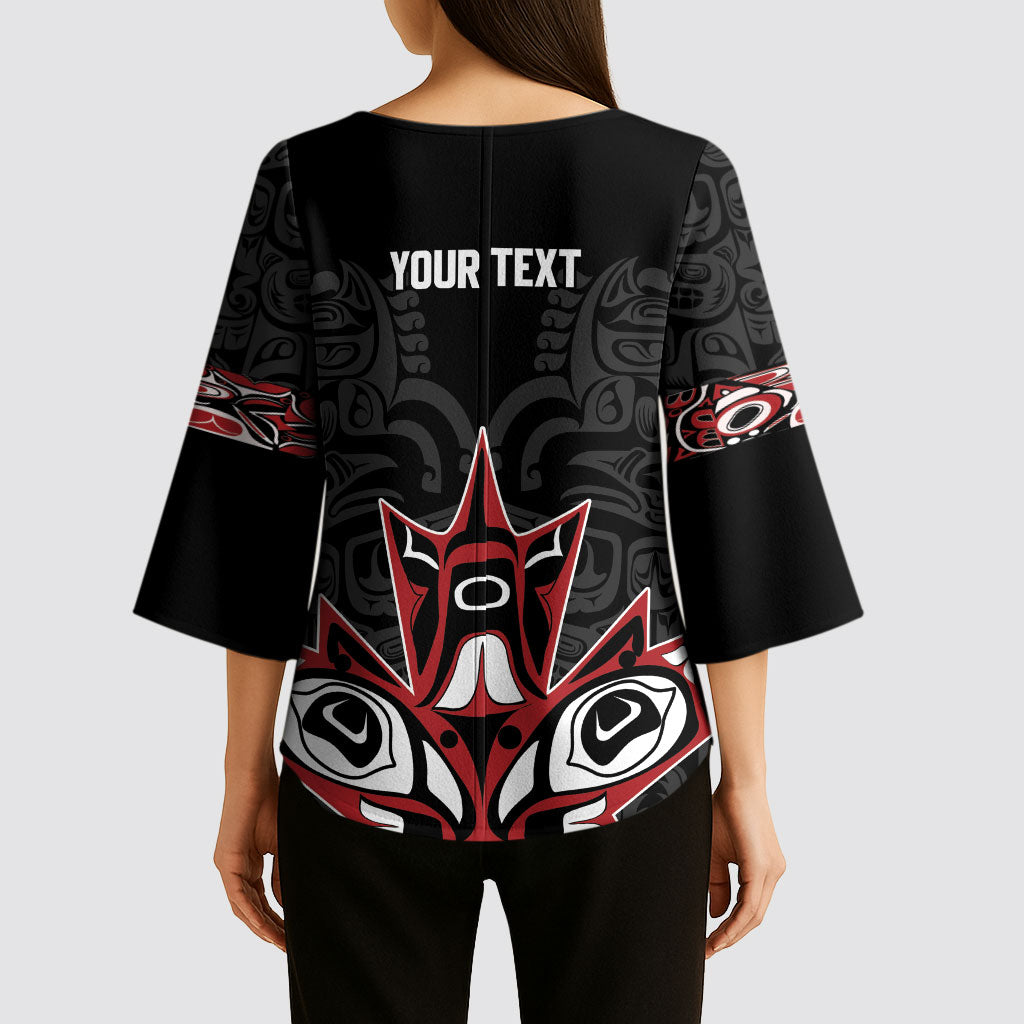 Canada Indigenous Heritage Personalized Kimono Sleeve Blouse First Nations Inuit Metis Pride