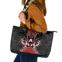 Canada Indigenous Heritage Leather Tote Bag First Nations Inuit Metis Pride