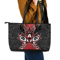 Canada Indigenous Heritage Leather Tote Bag First Nations Inuit Metis Pride