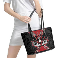 Canada Indigenous Heritage Leather Tote Bag First Nations Inuit Metis Pride