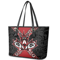 Canada Indigenous Heritage Leather Tote Bag First Nations Inuit Metis Pride