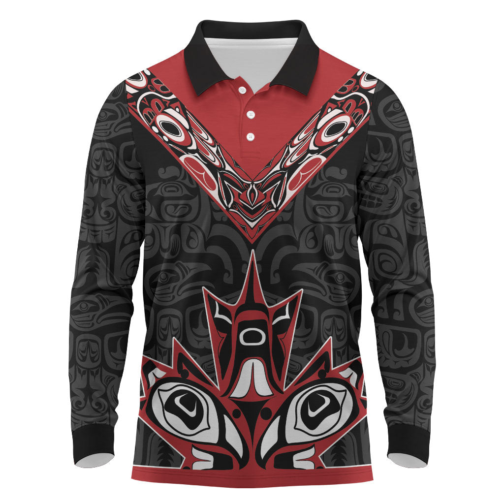 Canada Indigenous Heritage Personalized Long Sleeve Polo Shirt First Nations Inuit Metis Pride