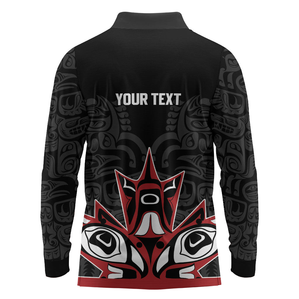 Canada Indigenous Heritage Personalized Long Sleeve Polo Shirt First Nations Inuit Metis Pride