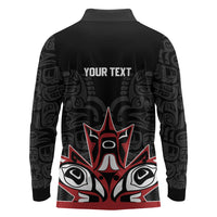 Canada Indigenous Heritage Personalized Long Sleeve Polo Shirt First Nations Inuit Metis Pride