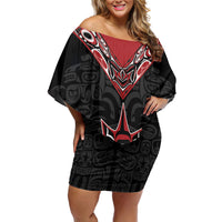 Canada Indigenous Heritage Personalized Off Shoulder Short Dress First Nations Inuit Metis Pride