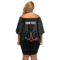 Canada Indigenous Heritage Personalized Off Shoulder Short Dress First Nations Inuit Metis Pride