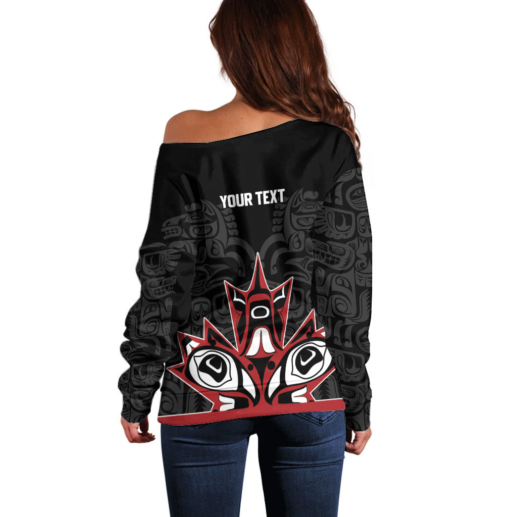 Canada Indigenous Heritage Personalized Off Shoulder Sweater First Nations Inuit Metis Pride