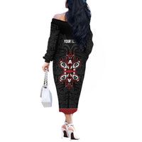 Canada Indigenous Heritage Personalized Off The Shoulder Long Sleeve Dress First Nations Inuit Metis Pride