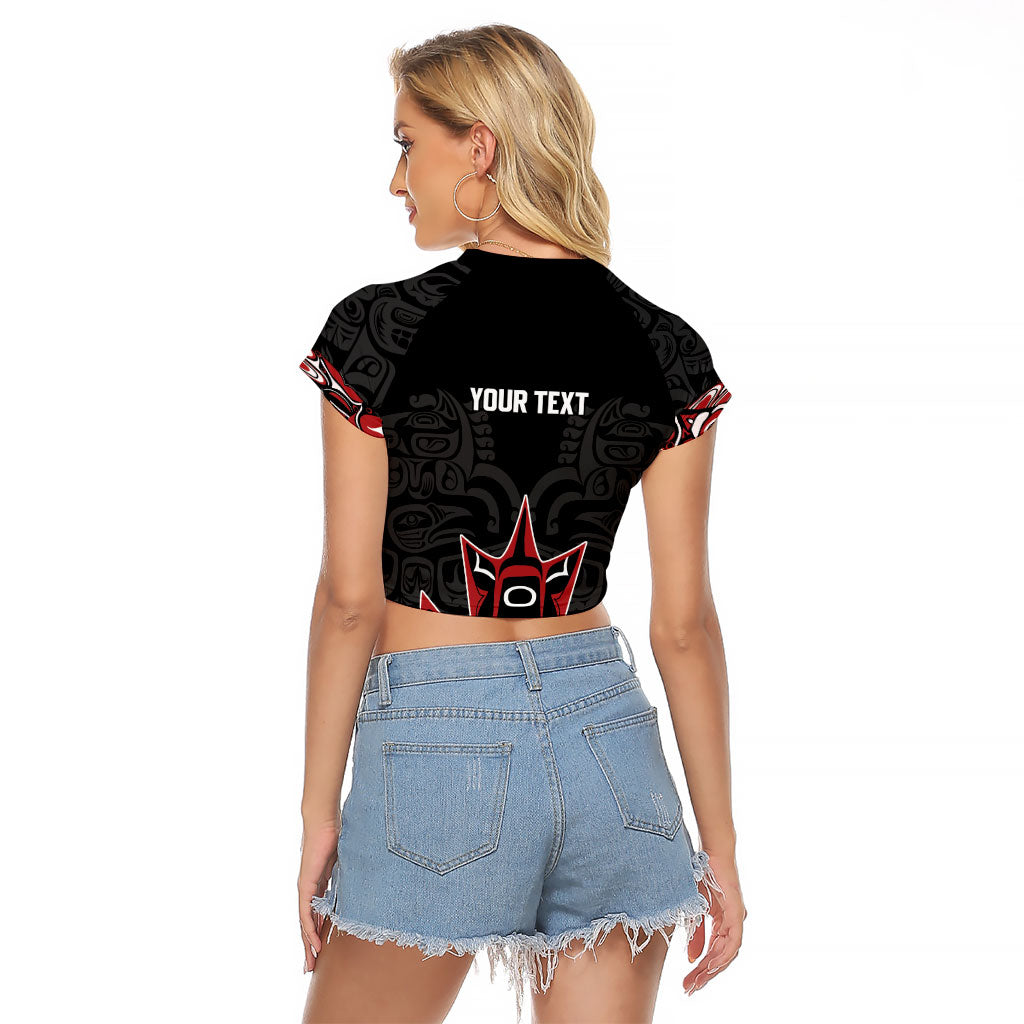 Canada Indigenous Heritage Personalized Raglan Cropped T Shirt First Nations Inuit Metis Pride