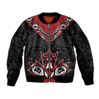 Canada Indigenous Heritage Personalized Sleeve Zip Bomber Jacket First Nations Inuit Metis Pride