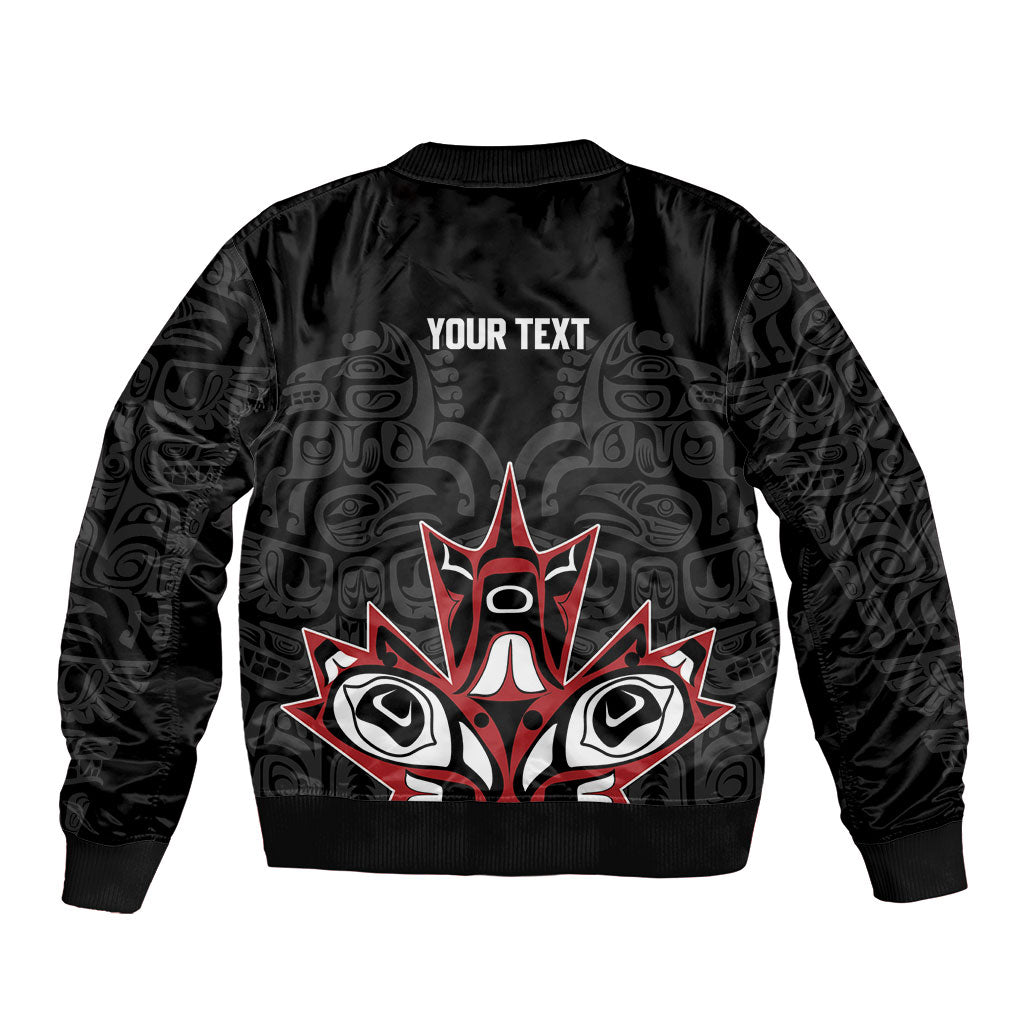 Canada Indigenous Heritage Personalized Sleeve Zip Bomber Jacket First Nations Inuit Metis Pride
