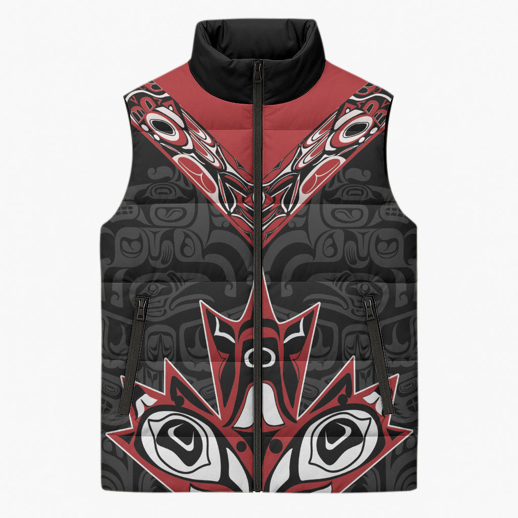 Canada Indigenous Heritage Personalized Sleeveless Puffer Jacket First Nations Inuit Metis Pride