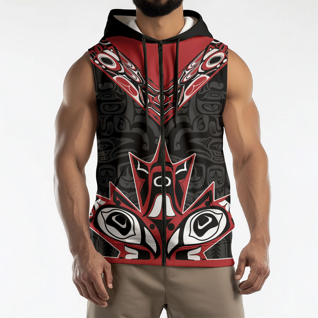 Canada Indigenous Heritage Personalized Sleeveless Zip Hoodie First Nations Inuit Metis Pride