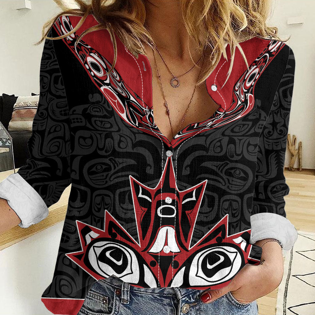 Canada Indigenous Heritage Personalized Women Casual Shirt First Nations Inuit Metis Pride