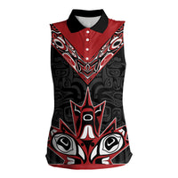 Canada Indigenous Heritage Personalized Women Sleeveless Polo Shirt First Nations Inuit Metis Pride