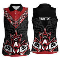 Canada Indigenous Heritage Personalized Women Sleeveless Polo Shirt First Nations Inuit Metis Pride