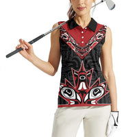 Canada Indigenous Heritage Personalized Women Sleeveless Polo Shirt First Nations Inuit Metis Pride