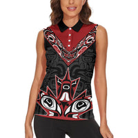 Canada Indigenous Heritage Personalized Women Sleeveless Polo Shirt First Nations Inuit Metis Pride