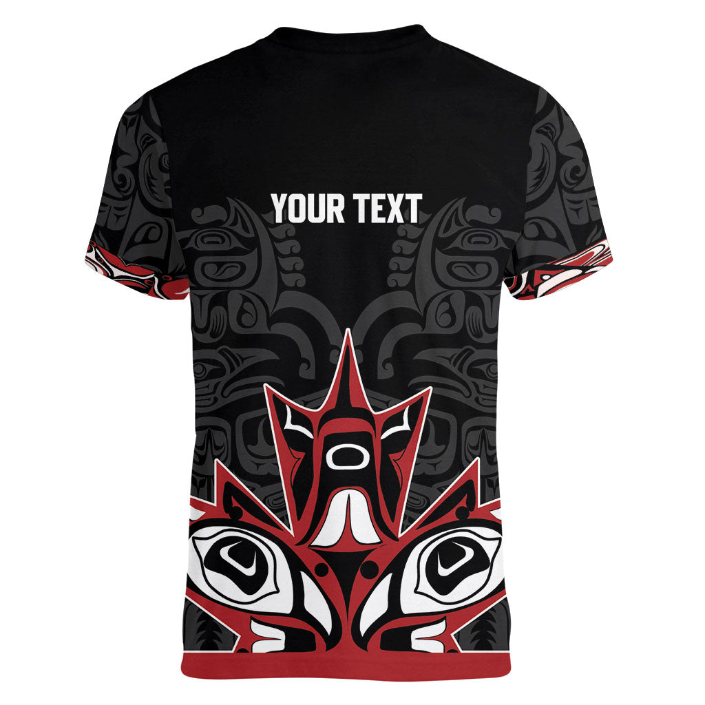Canada Indigenous Heritage Personalized Women V-Neck T-Shirt First Nations Inuit Metis Pride