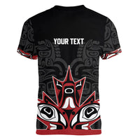 Canada Indigenous Heritage Personalized Women V-Neck T-Shirt First Nations Inuit Metis Pride