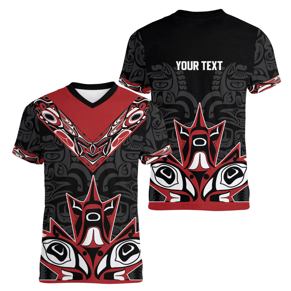 Canada Indigenous Heritage Personalized Women V-Neck T-Shirt First Nations Inuit Metis Pride