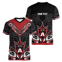 Canada Indigenous Heritage Personalized Women V-Neck T-Shirt First Nations Inuit Metis Pride