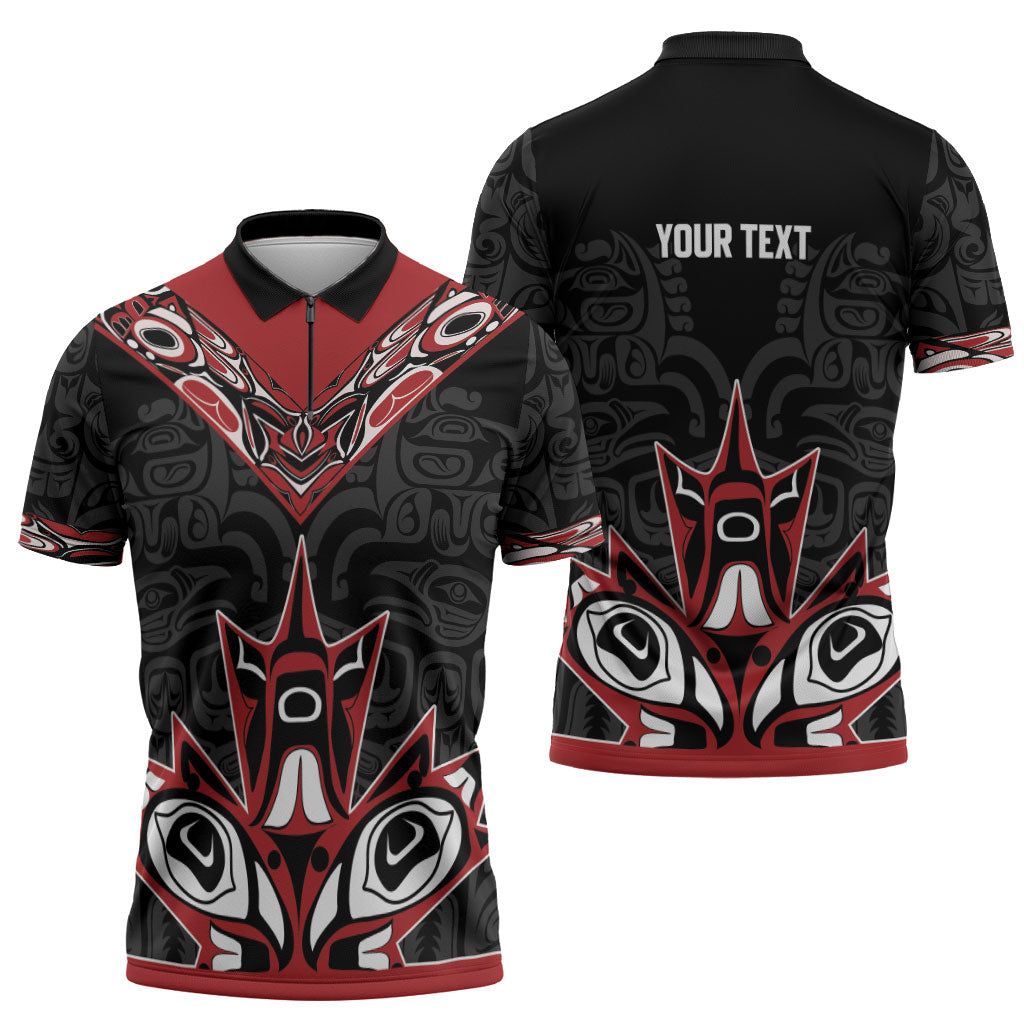 Canada Indigenous Heritage Personalized Zipper Polo Shirt First Nations Inuit Metis Pride