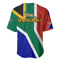 South Africa Springboks Baseball Jersey with Kente Pattern and South African Flag LT9 - Wonder Print Shop