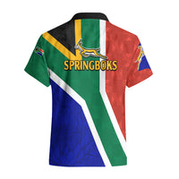 South Africa Springboks Hawaiian Shirt with Kente Pattern and South African Flag - Wonder Print Shop