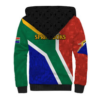 South Africa Springboks Sherpa Hoodie with Kente Pattern and South African Flag - Wonder Print Shop
