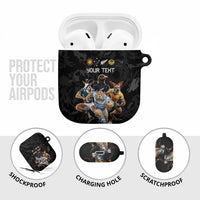 Custom Rugby Southern Hemisphere AirPods Case Argentina AUNZ South Africa Mascot Black - Wonder Print Shop