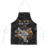 Custom Rugby Southern Hemisphere Apron Argentina AUNZ South Africa Mascot Black - Wonder Print Shop