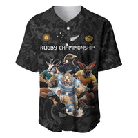 Custom Rugby Southern Hemisphere Baseball Jersey Argentina AUNZ South Africa Mascot Black - Wonder Print Shop