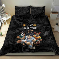 Custom Rugby Southern Hemisphere Bedding Set Argentina AUNZ South Africa Mascot Black - Wonder Print Shop