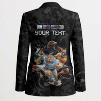 Custom Rugby Southern Hemisphere Blazer Argentina AUNZ South Africa Mascot Black - Wonder Print Shop