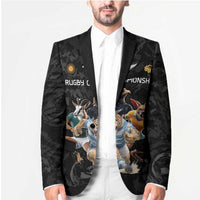 Custom Rugby Southern Hemisphere Blazer Argentina AUNZ South Africa Mascot Black - Wonder Print Shop