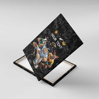 Custom Rugby Southern Hemisphere Canvas Wall Art Argentina AUNZ South Africa Mascot Black - Wonder Print Shop