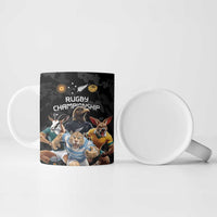 Custom Rugby Southern Hemisphere Ceramic Mug Argentina AUNZ South Africa Mascot Black - Wonder Print Shop