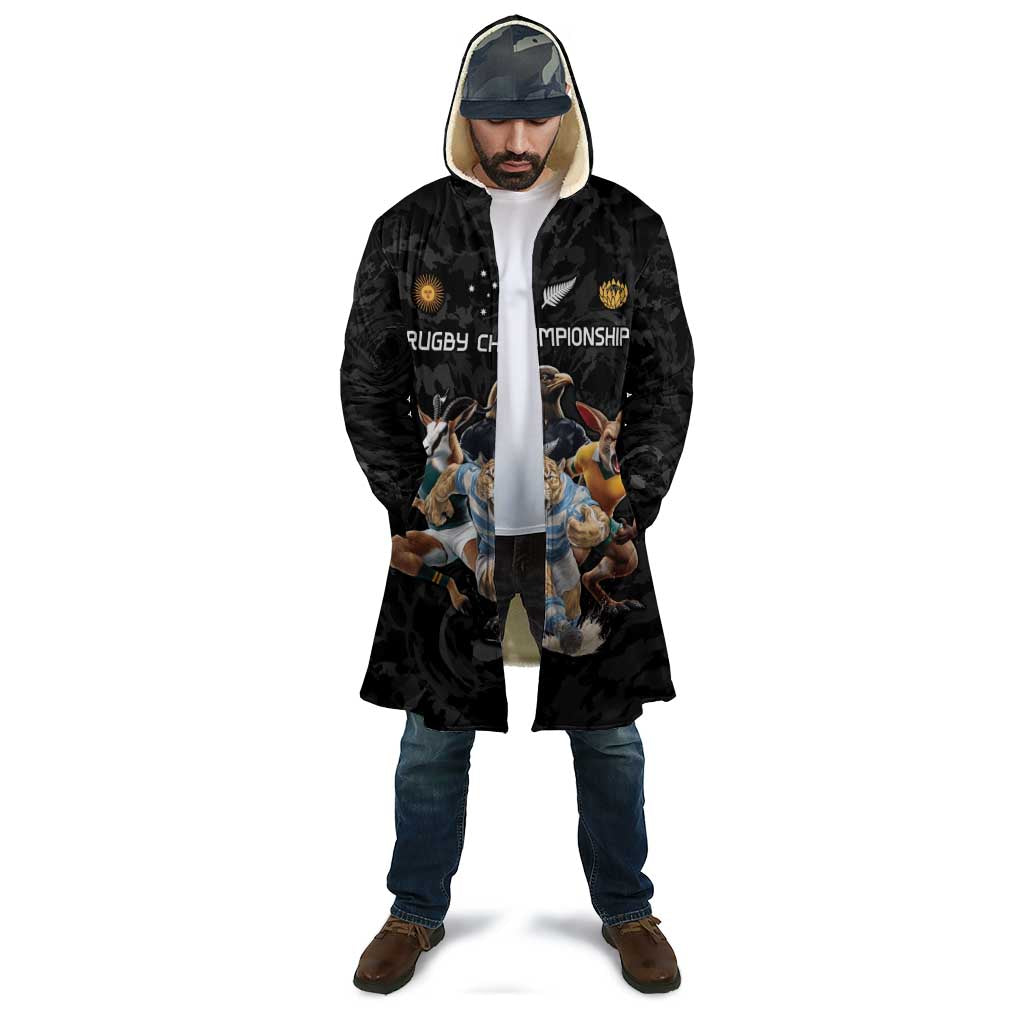 Custom Rugby Southern Hemisphere Cloak Argentina AUNZ South Africa Mascot Black - Wonder Print Shop