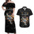 Custom Rugby Southern Hemisphere Couples Matching Off Shoulder Maxi Dress and Hawaiian Shirt Argentina AUNZ South Africa Mascot Black - Wonder Print Shop