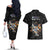 Custom Rugby Southern Hemisphere Couples Matching Off The Shoulder Long Sleeve Dress and Hawaiian Shirt Argentina AUNZ South Africa Mascot Black - Wonder Print Shop