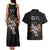 Custom Rugby Southern Hemisphere Couples Matching Tank Maxi Dress and Hawaiian Shirt Argentina AUNZ South Africa Mascot Black - Wonder Print Shop