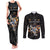 Custom Rugby Southern Hemisphere Couples Matching Tank Maxi Dress and Long Sleeve Button Shirt Argentina AUNZ South Africa Mascot Black - Wonder Print Shop