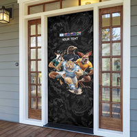 Custom Rugby Southern Hemisphere Door Cover Argentina AUNZ South Africa Mascot Black - Wonder Print Shop