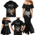 Custom Rugby Southern Hemisphere Family Matching Mermaid Dress and Hawaiian Shirt Argentina AUNZ South Africa Mascot Black - Wonder Print Shop