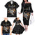 Custom Rugby Southern Hemisphere Family Matching Off The Shoulder Long Sleeve Dress and Hawaiian Shirt Argentina AUNZ South Africa Mascot Black - Wonder Print Shop