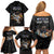 Custom Rugby Southern Hemisphere Family Matching Off Shoulder Short Dress and Hawaiian Shirt Argentina AUNZ South Africa Mascot Black - Wonder Print Shop