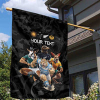 Custom Rugby Southern Hemisphere Garden Flag Argentina AUNZ South Africa Mascot Black - Wonder Print Shop