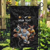 Custom Rugby Southern Hemisphere Garden Flag Argentina AUNZ South Africa Mascot Black - Wonder Print Shop