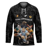 Custom Rugby Southern Hemisphere Hockey Jersey Argentina AUNZ South Africa Mascot Black - Wonder Print Shop